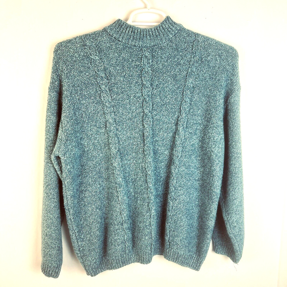 Partners Pullover Sweater Women's Large Heather Blue Outdooors Utility